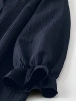 Women Plus Size 1XL-5XL Fashion Solid Color Button Front Shirt Dress Ladies Casual Long Sleeve Notched Neck Elegant Dress - Image 3