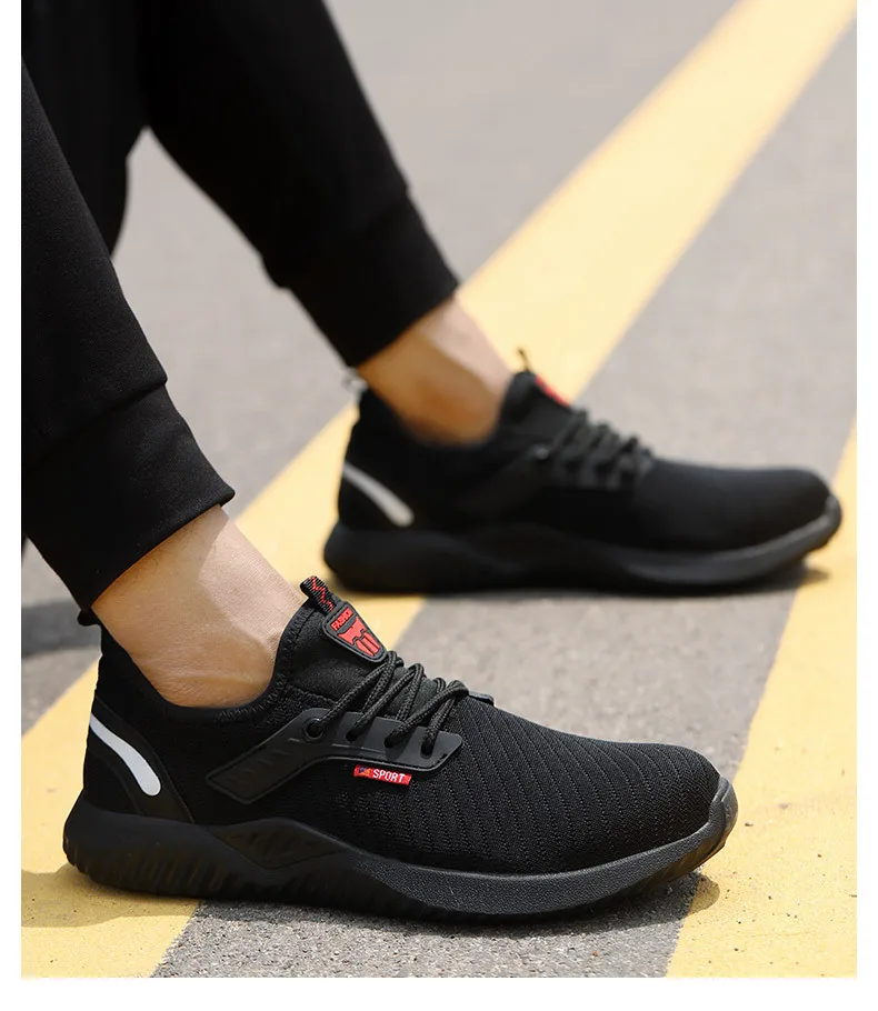 High Quality Steel Toe Cap Men Breathable Shock Absorbing Sneaker For Work Men Safety Shoes Anti Smashing Security Shoes