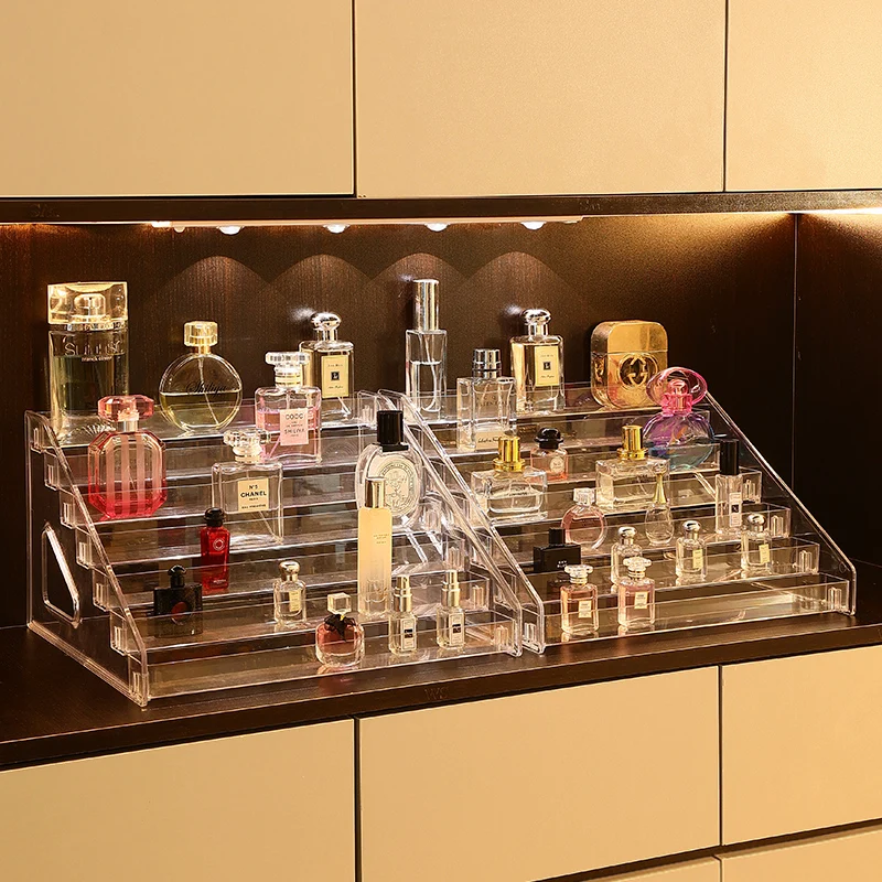 3/5/7 Layers Desktop Perfume Shelf Acrylic Cosmetic Organizer Perfume Storage Rack Bathroom Organizer for Cosmetics 2