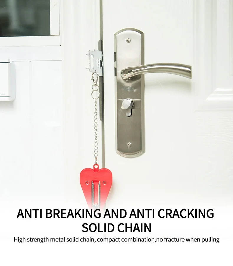 Description Picture 6 of itemSecurity Portable Door Lock Latch No Drill Manual Hotel Room Devices For Add Security Holes Removable For Travel Safety