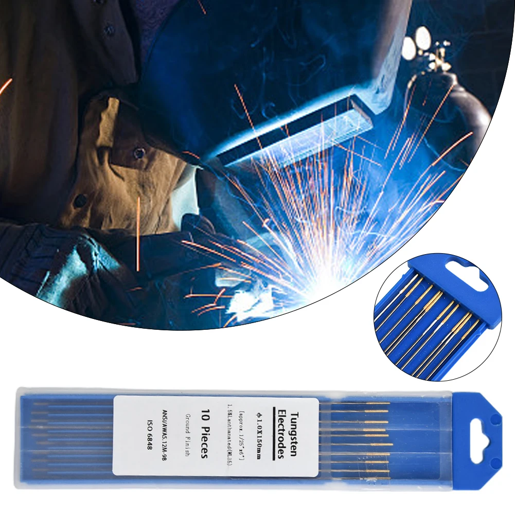 

10PCS Lanthanum Tungsten Electrode (WL15) for Welding of Carbon Steel Stainless Steel Copper Alloy and Titanium