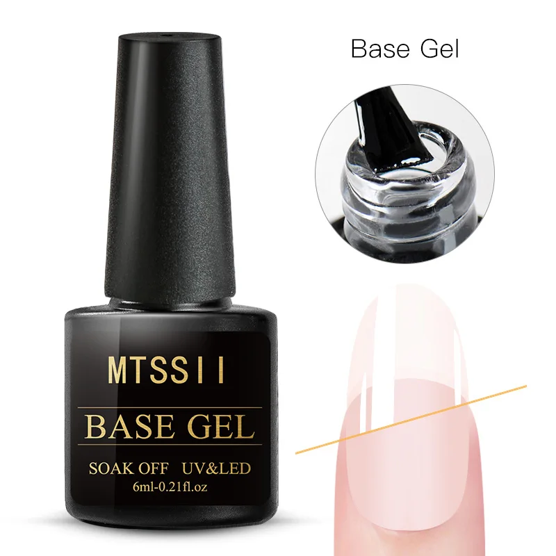 6ml Nail Polish Base Coat UV Gel Nail Polish Semi Permanent Manicure Soak Off Art Varnish MTSSII