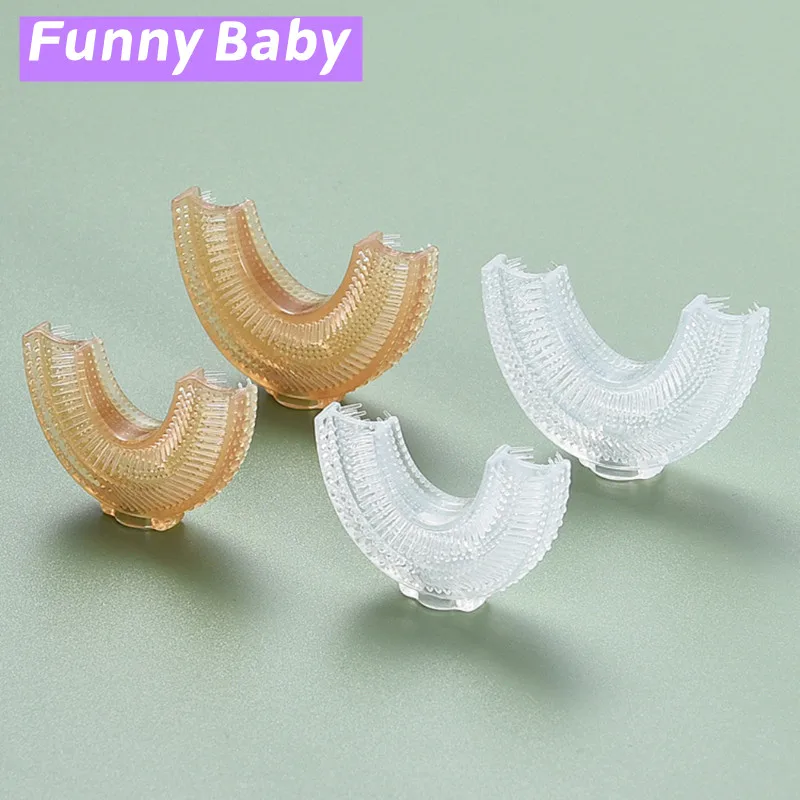 Baby Toothbrush U-shaped Replacement Brush Head Silicone Soft Silicone Bristle Toothbrush Brush Head Kids Oral Care Cleaning toothbrush heads baby toothbrush