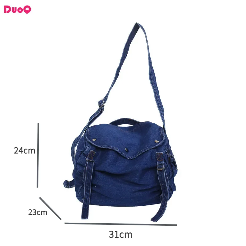 

Multi Pocket Denim Canvas Oversized Crossbody Bag for Men and Women Oversized Hip Hop Fabric Handbag for Teenagers Exquisite