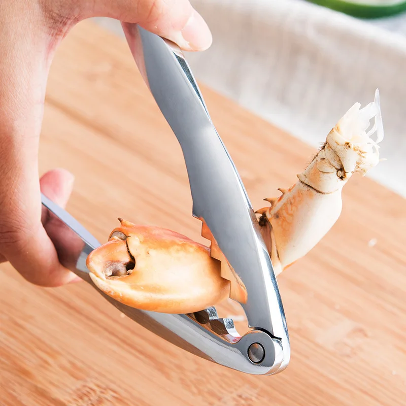Description Picture 5 of item6/3 Pcs Crab Crackers Peel Shrimp Tool Lobster Clamp Pliers Nut Cracker Kitchen Accessories Stainless Steel Seafood Tool Sets