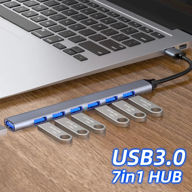 usb전원포트 USB 허브 3.0 허브 USB 6 USB 2.0 멀티 USB 스플리터 전원 어댑터 4/7 포트 다중 확장기 2.0 OTG USB PC 노트북 액세서리