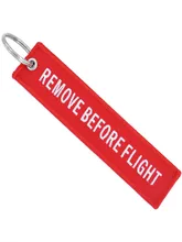  Remove Before Flight Woven Key Ring Special Luggage Tag Label Red Chain Keychain For Aviation Gifts OEM Keychain Fashion Jewelry 