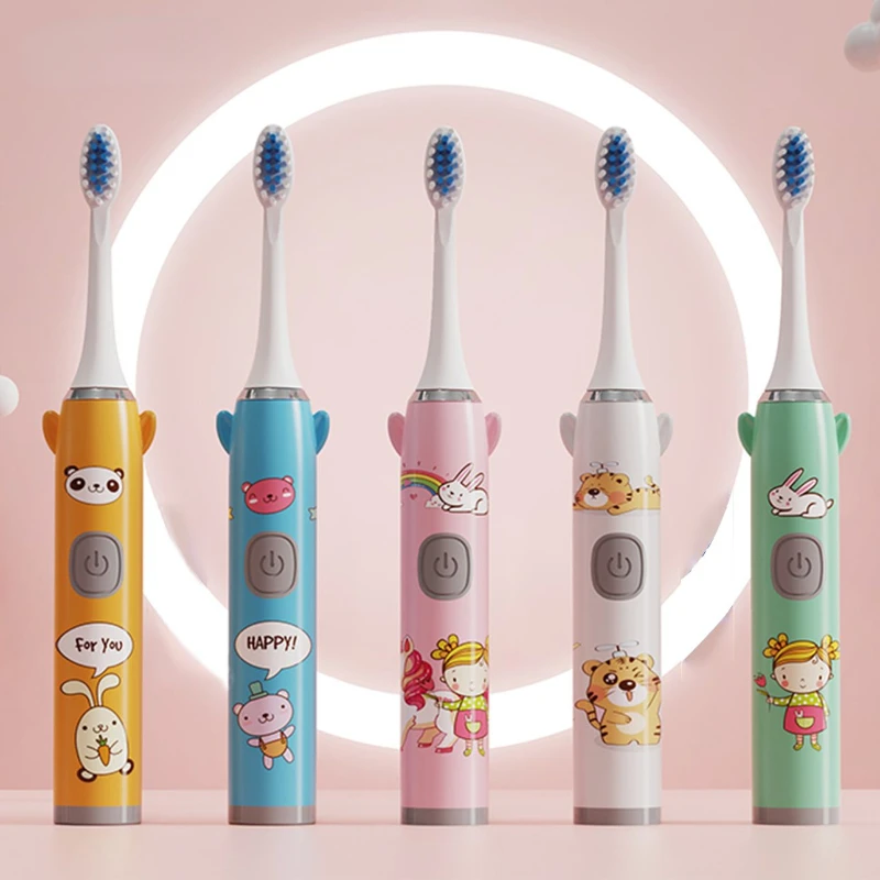 Sonic Electric child toothbrush 360 Degrees Smart Tooth Brush Teeth Whitening for Waterproof With 4pcs Replacement Brush Head child toothbrush electric tooth brush sonic toothbrush for children teeth cleaning whitening with 4 nozzles kids toothbrush soft