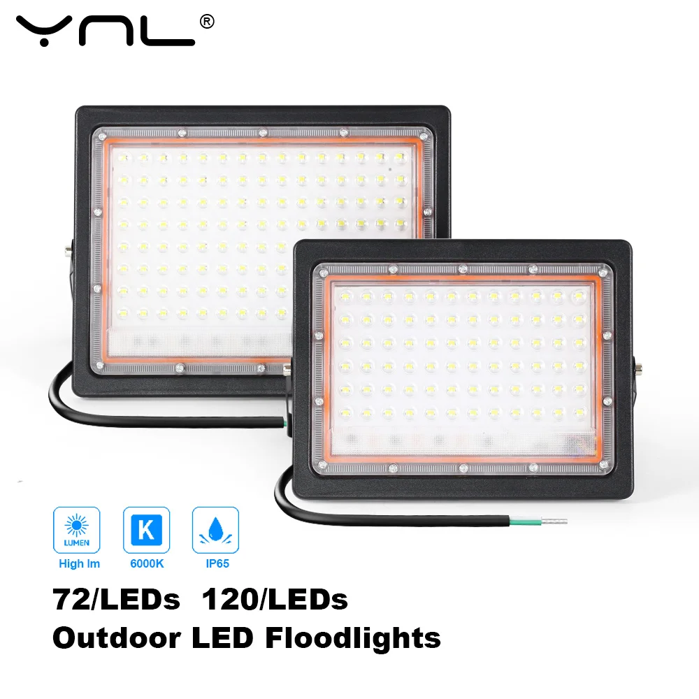 Outdoor LED Floodlight - IP65 Waterproof, 120 LEDs, Bright Weatherproof Lighting for Garden, Porch, and Courtyard