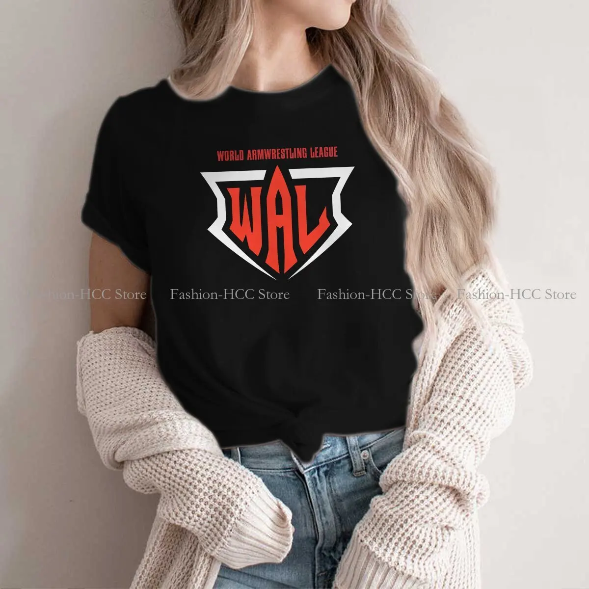 

Wrestling Polyester TShirt for Women WAL Humor Casual Tee T Shirt High Quality