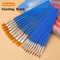 10/20/50Pcs Painting Brushes Set Art Round / Flat Brushs Nylon Hair Paint Brushes Pen for Oil Acrylic Watercolor Art Supplies 1