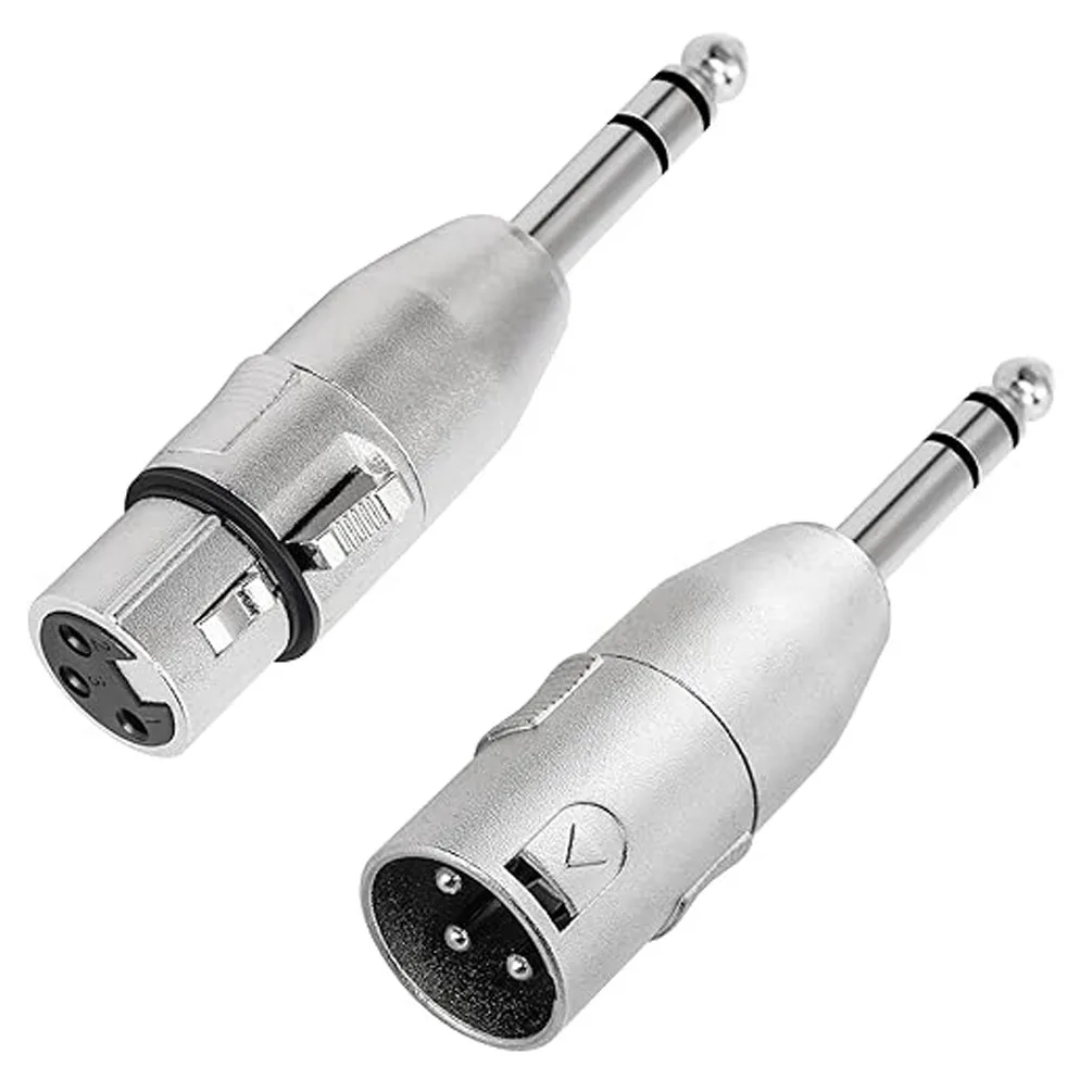 2 Stück TRS zu XLR Adapter 1/4 Zoll 6,5mm TRS Stecker auf 3-Pin XLR Buchse/Stecker Symmetrischer Audio-Konverter für Mikrofon-Interface Mischpult
