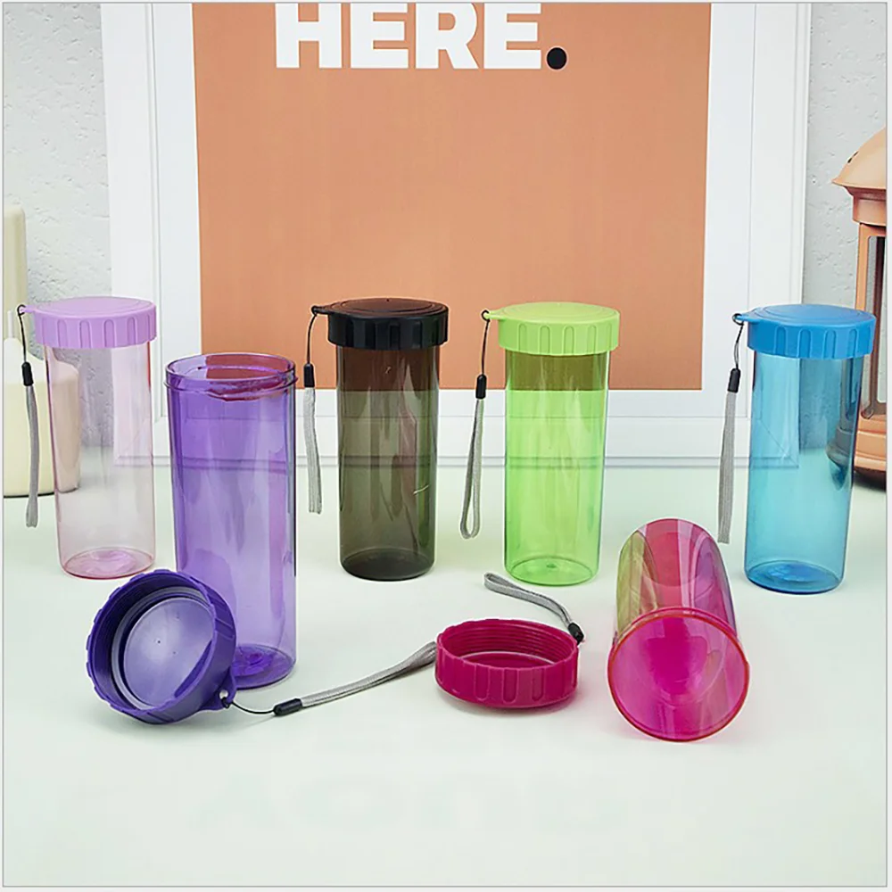 430ml Wasser becher einfarbig tragbares Kunststoff material versiegelt auslaufs icher und tropfen fest minimalist ische Tasse für Studenten im Freien – Detail 1