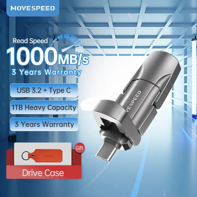 

Твердотельный накопитель MOVESPEED 1000 Мб/с, USB 512 Gen 2 Type C, флеш-накопитель 1 ТБ, 256 ГБ, 128 ГБ, флеш-накопитель для ПК, смартфона, планшета