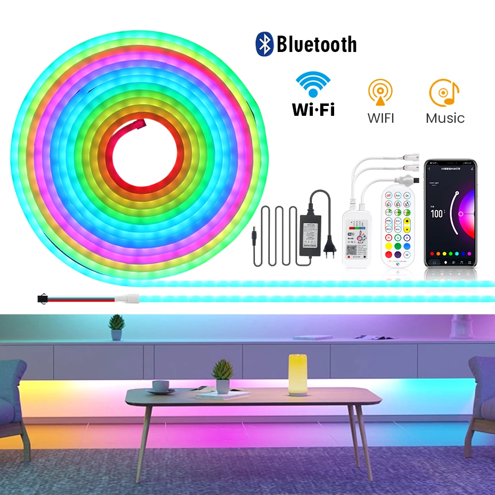 Bluetooth Led Strip Rgbic Ws2811 Dreamcolor Light - Led Light Strip  Bluetooth - Aliexpress