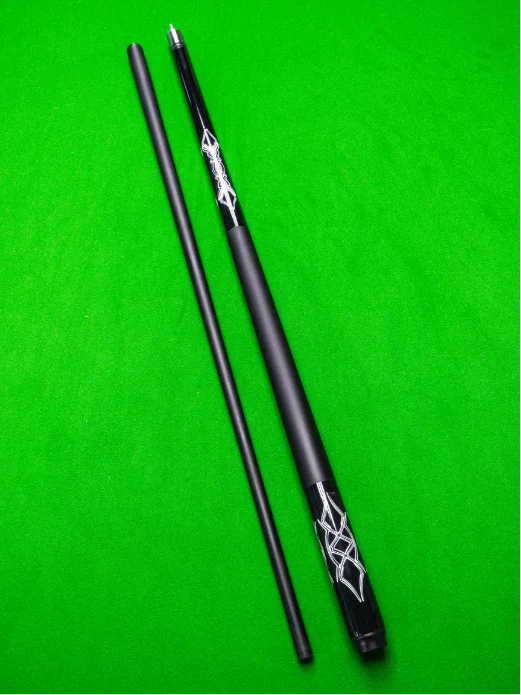 プロのカーボンファイバービリヤードキュー,先端13mm,白い線のデザイン