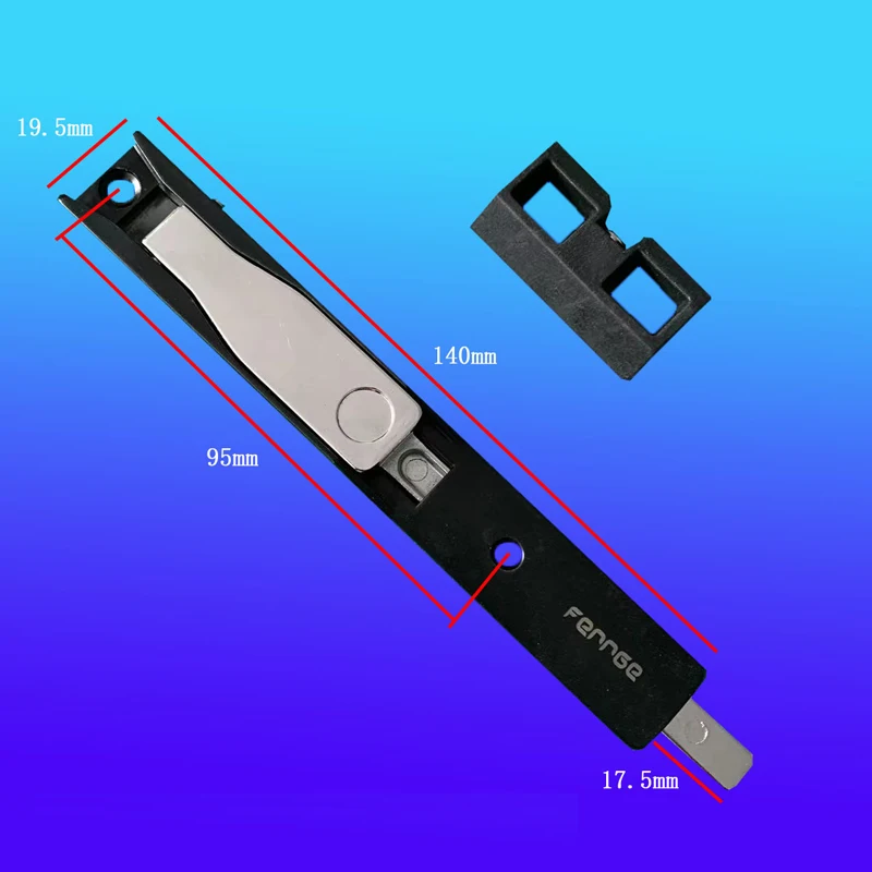 Aluminum Door And Window Lock Buckle Plastic Steel Shield Door Split Type Glass Upper And Lower Concealed Installation Bolt