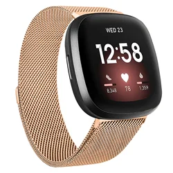Magnetic Metal Strap for Smartwatch - Stylish Bracelet Wristband Accessory (Rose Gold)