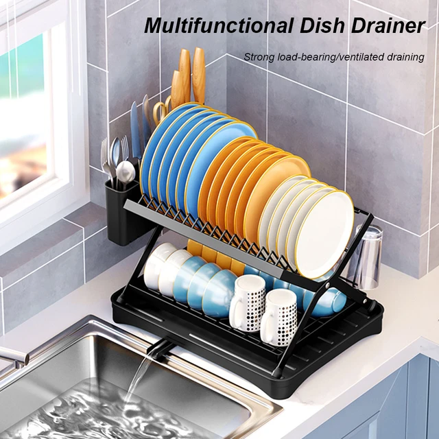 Dish Drying Rack Kitchen Utensils Drainer Rack with Drain Board Countertop  Dinnerware Organizer Kitchen storage rack Tools - AliExpress