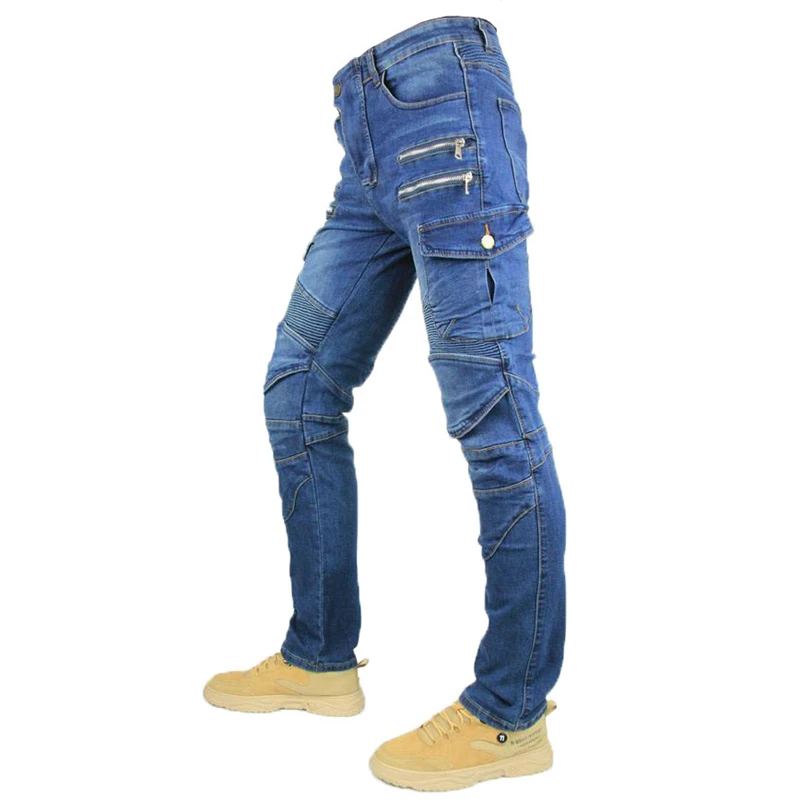 Texwood men's casual and sports wear store, summer beach clothes, men's leather fashion, jewelry, sunglasses Kominie Collection Classic Denim UGB06 PK718 PK719 4X Zip Motorcycle Pants Pantalones Motocicleta Hombre Featherbed Jeans Gears
