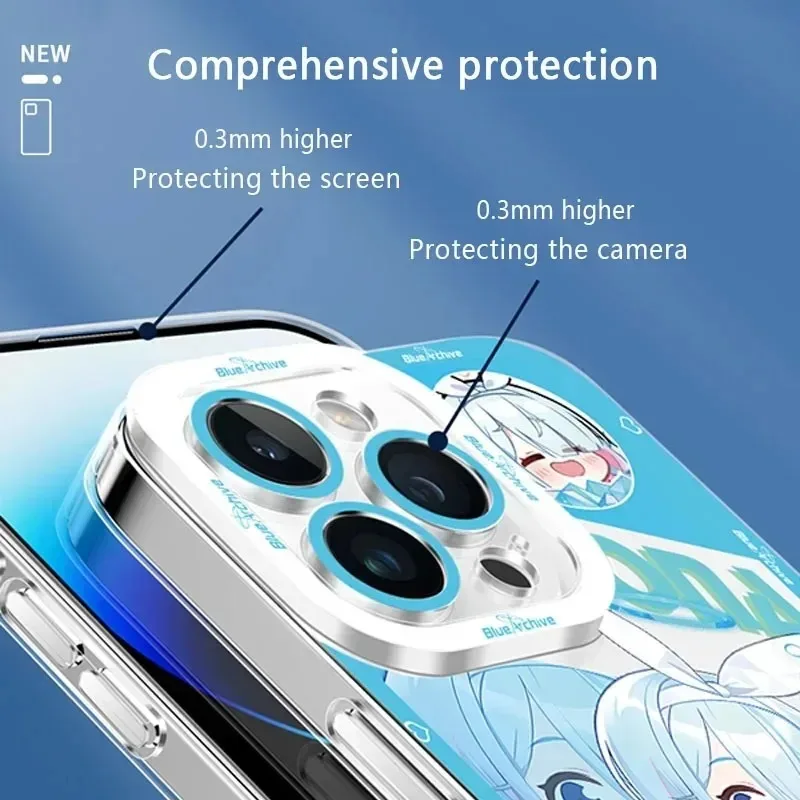 Adorable Anime Blue Archive Clear Phone Case Cover