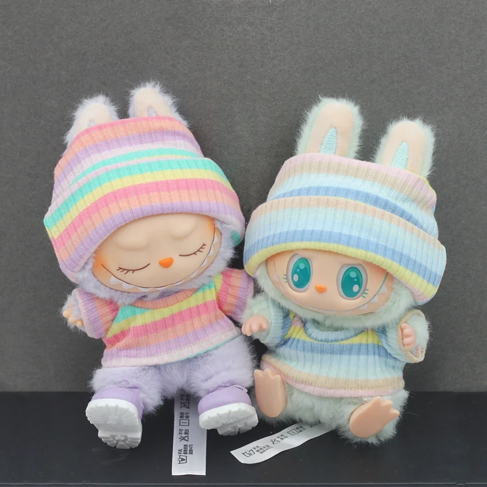 Conjunto de suéter y sudadera con capucha Labubu de 15 a 17 cm