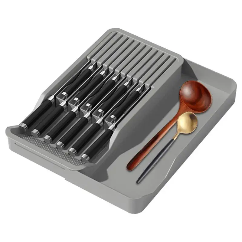 

Ящик-органайзер для ящиков ножей, разделитель для всякой всячины, нескользящий держатель, шкатулка для кухни, ванной, шкафа, ювелирных изделий, аксессуары для дома