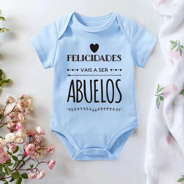 Vais a ser Abuelos Cotton Newborn Baby Bodysuits Cute Summer Baby Rompers  Body Baby Boys Girls Clothes Outfits Pregnancy Reveal