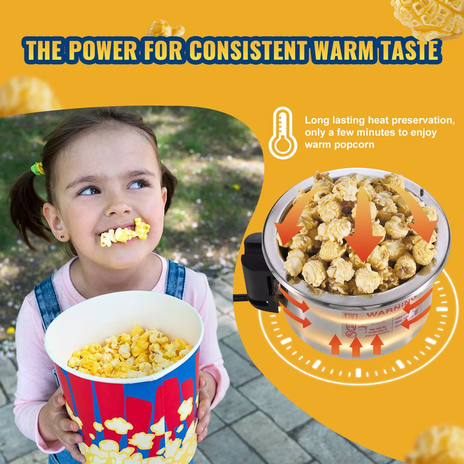VEVOR Popcorn Popper Machine Tabletop Popcorn Maker 300W 2.5 Oz Red 3