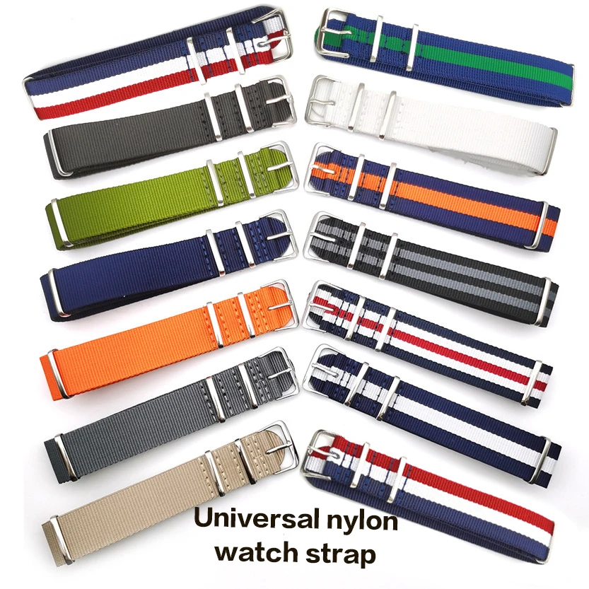 Universal Canvas Nylon NATO Watch Strap - 18mm, 20mm, 22mm