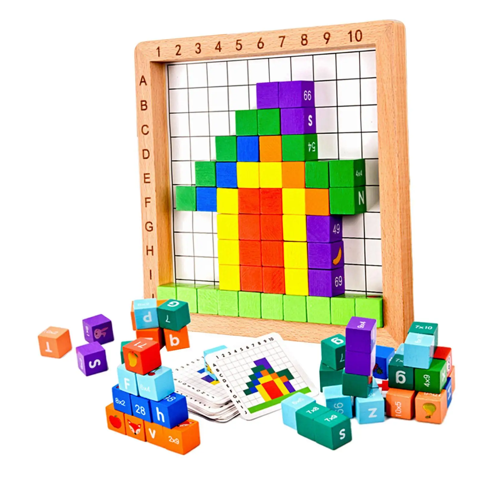 Wooden Building Blocks Alphabet for Coordination Creativity Logical Thinking