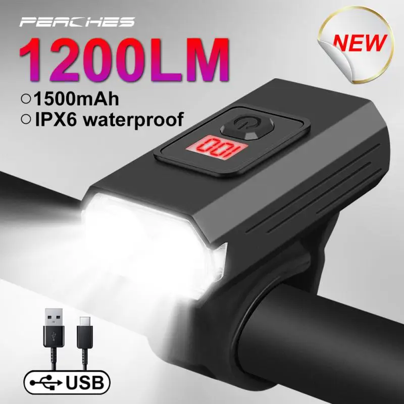 

Светодиодная лампа T6 для велосипеда, 1500 мАч, водостойкая IPX6, лм