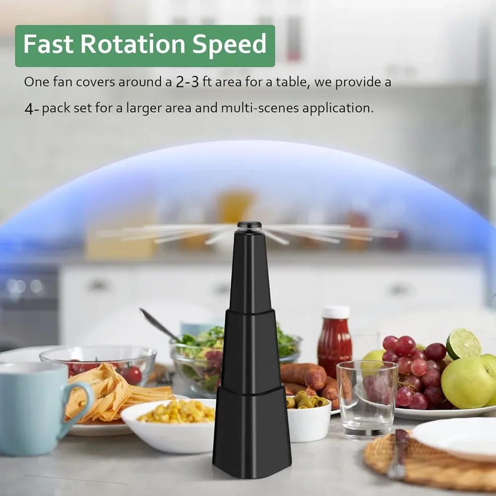 Fly Fans Bug Fans with Holographic Blades Keep Flies Away from Picnic BBQ Restaurant Party Indoor and Outdoor