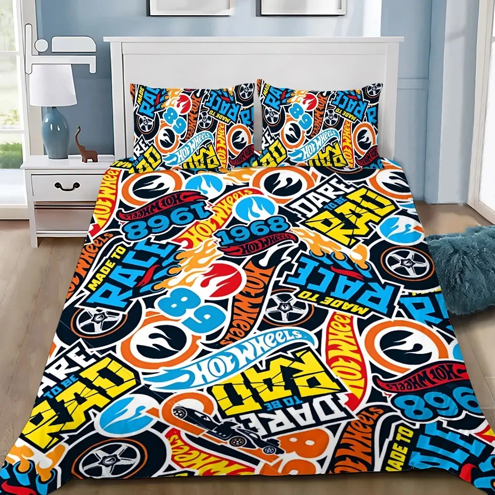 Cars Duvet Cover Bedding Set – Wheels Design for Kids & Adults 2
