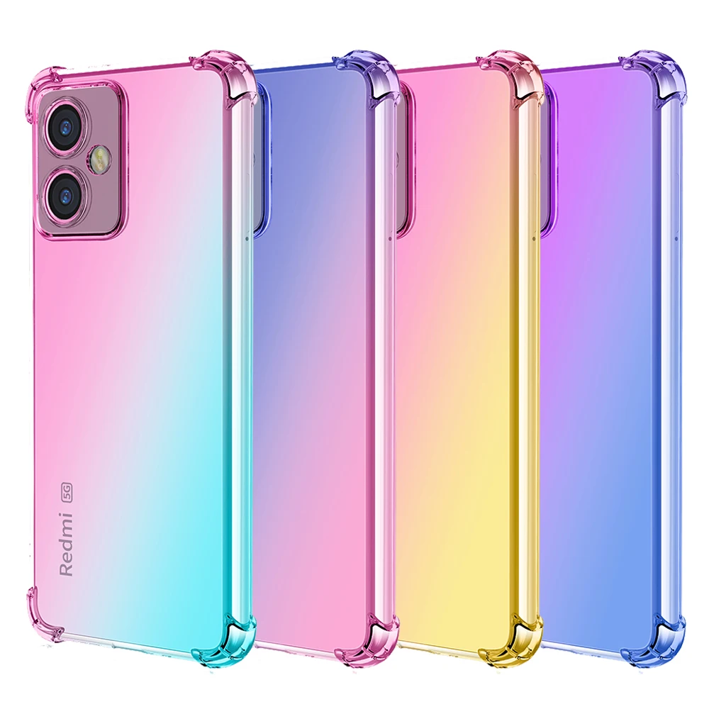 Carcasa Antirayaduras Delgada Funda Xiaomi Redmi Note 12 Pro+ HAOYE - TPU Transparente Silicona Pink Morado Cover Teléfono Diseño Delgado
