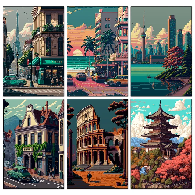 Diy City Paint By Diamond 1