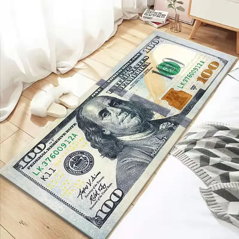Floor Mat Creative USA Dollar 3D Bedroom Living Room Hallway Long Strip Carpet Anti-slip Soft Area Rug Home Decoration floor mat plush rug decorative carpet silk wool rug plush carpet non slip carpet imitated cashmere carpet kids carpet plush play mat