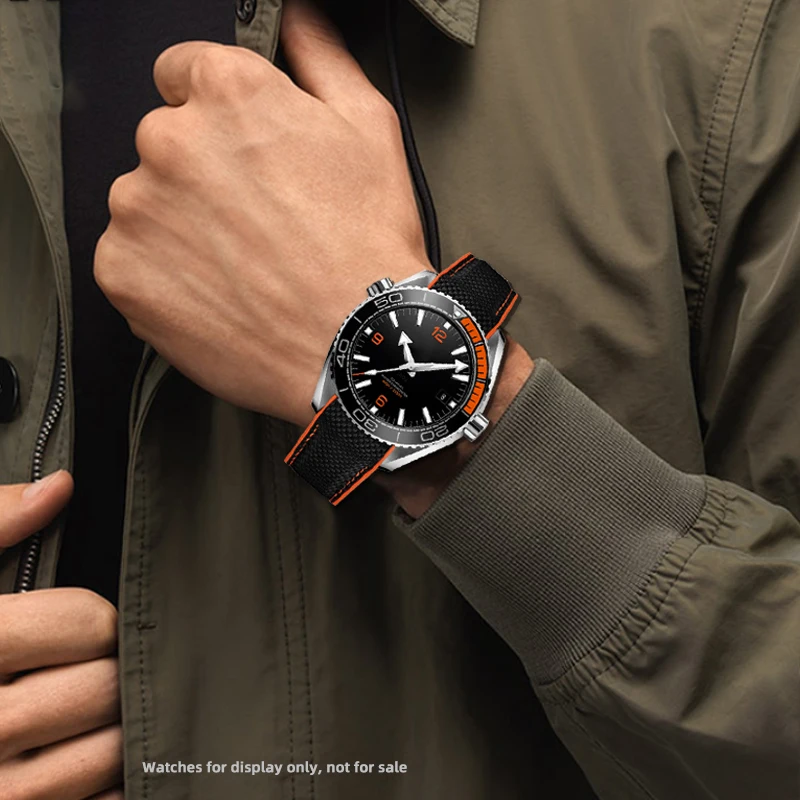 Premium Nylon Waterproof Strap in Orange - 20mm, 21mm, 22mm Sizes