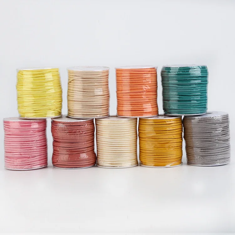 50 Yard/roll 2.6mm Flat Faux Suede Braided Cord Leather Jewelry DIY Rope for Handmade Beading Bracelet Jewelry String