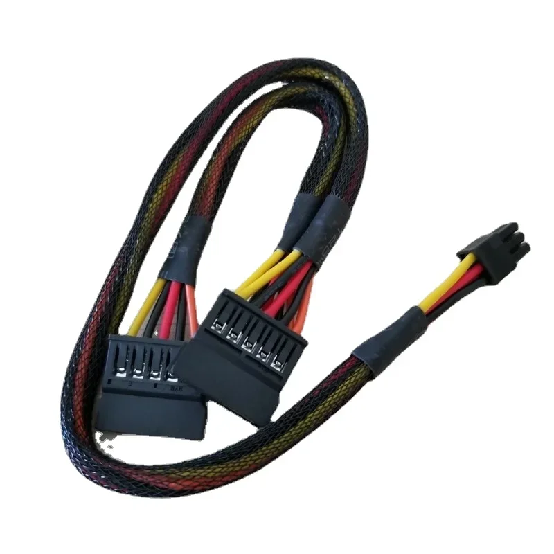 Pequeno Cabo de Alimentação Sata 6pin para Splitter 15pin Dell Vostro 3650 3653 3655 Desktop Computador Hdd Ssd Expansão 50cm