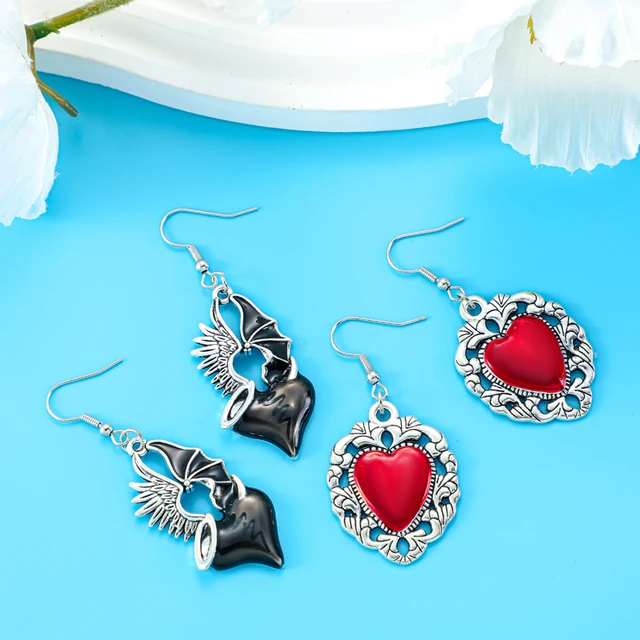 18 Ciondoli Gotici A Cuore Sacro - Oro, Per Gioielli Fai Da Te, Halloween E Festività - Foto 7