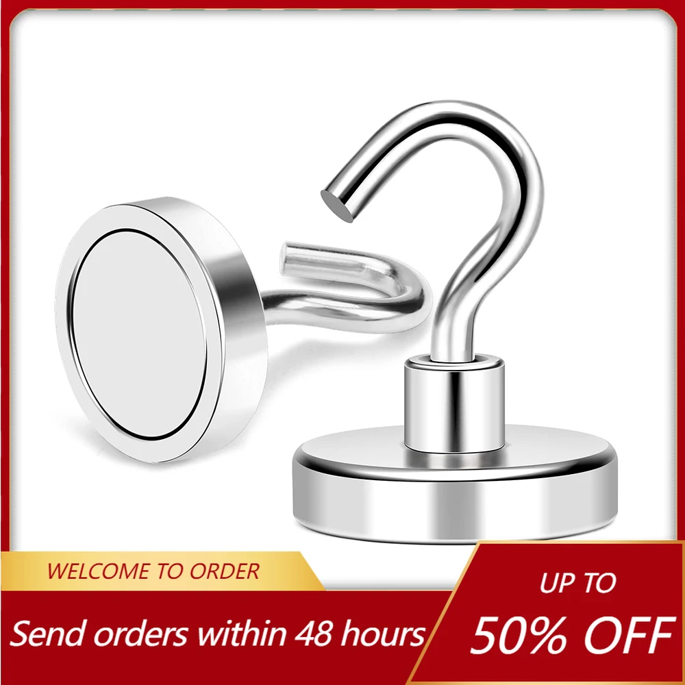 

Magnetic Hook Super Strong Fridge Magnet Neodymium Magnets N52 Heavy Duty Cruise Magnet for Home Improvement Kitchen Accessories