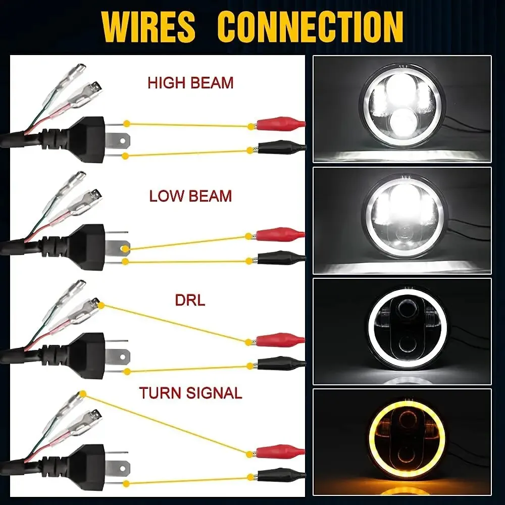 2pcs 5.75inch LED Headlight Motocycle For Harley Sportster 1200 883 Street 500 750 5-3/4