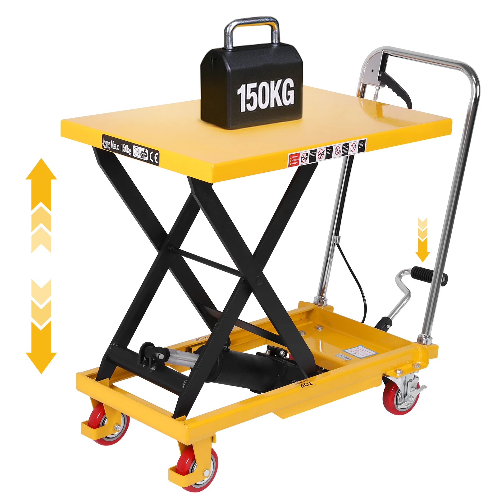 Lift Table Cart with Lifting Table Hydraulic Lift Trolley for Material Handling