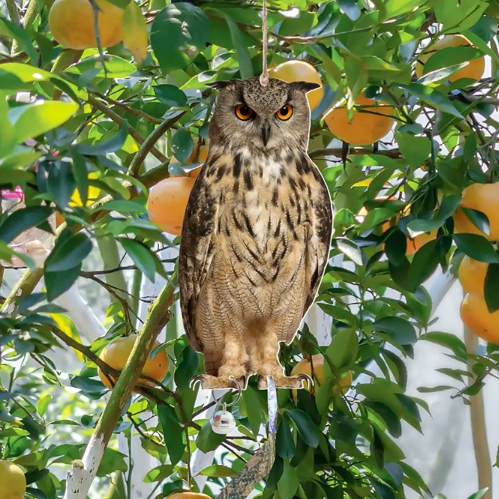 Hanging Bird Repellent Owl Bell Pendant Pastoral Orchard Bird Scare Pendant Outdoor Courtyard Decoration Wind Chime