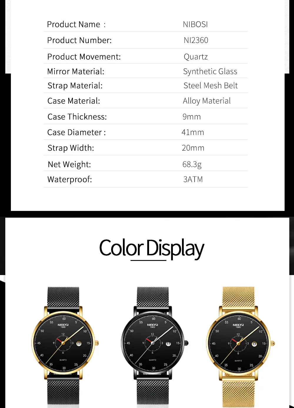 Mens Watches Casual Sport Quartz Watch Men Military Waterproof Ultra Thin Slim Wrist Watch    saat_voghion.com