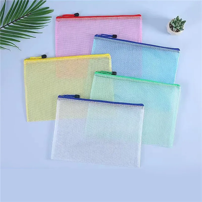 A3/A4/A5 Mesh Zipper Pouch Document Bag Waterproof Zip File