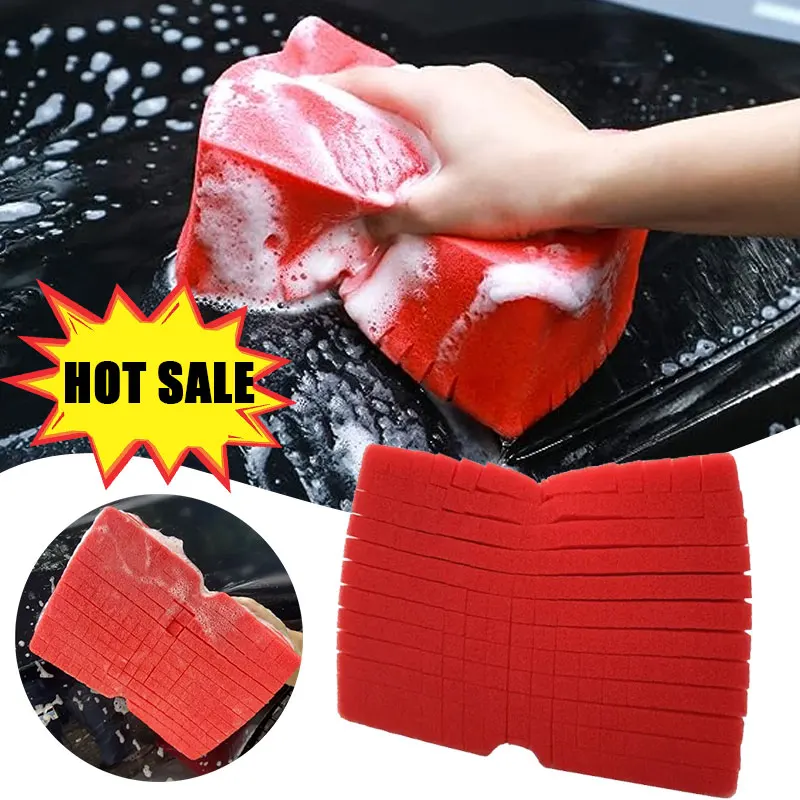 Universal Large Cross Cut Durable Soft Foam Grid Sponge Rinseless Non Scratch Car Wash Tools Car Cleaning Accessories