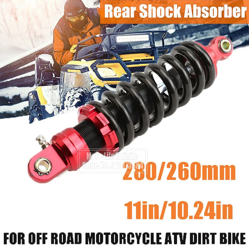 

260mm/280mm Motorcycle Rear Shock Absorber Damper for 10" ATV UTV ScooterATV Quad 4 Wheeler Buggy Scooter Dirt Pit Bike