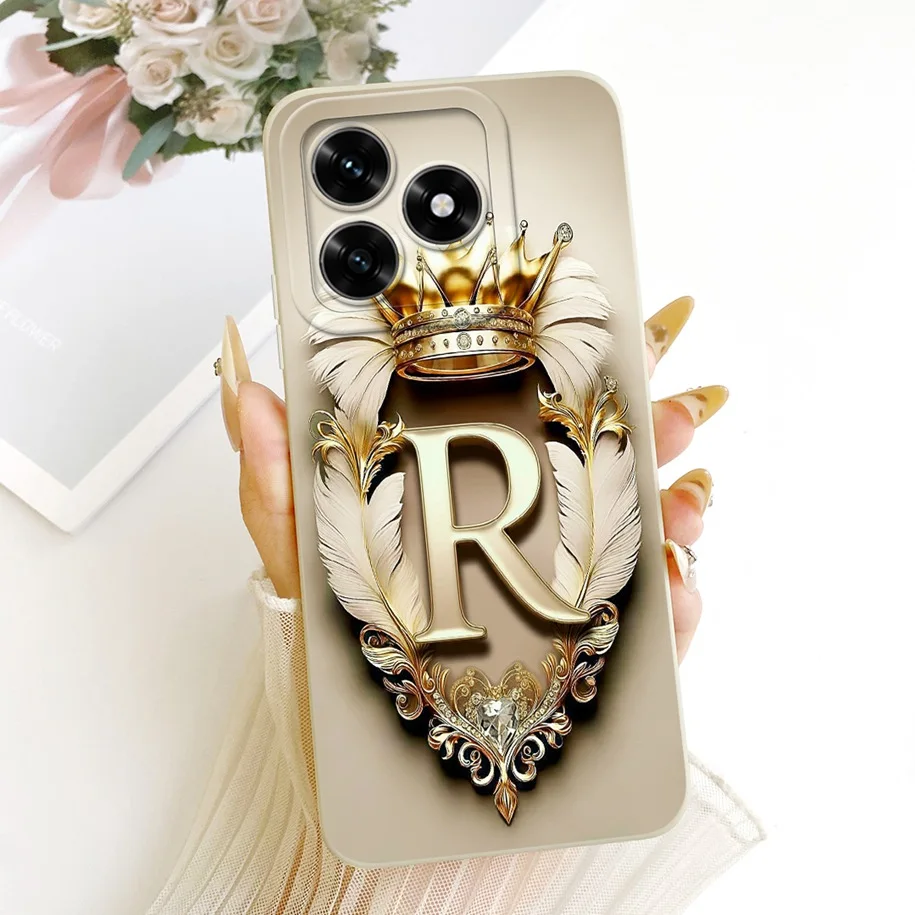 Retro Crown Letters Soft Silicone Lens Protective Phone Case Cover